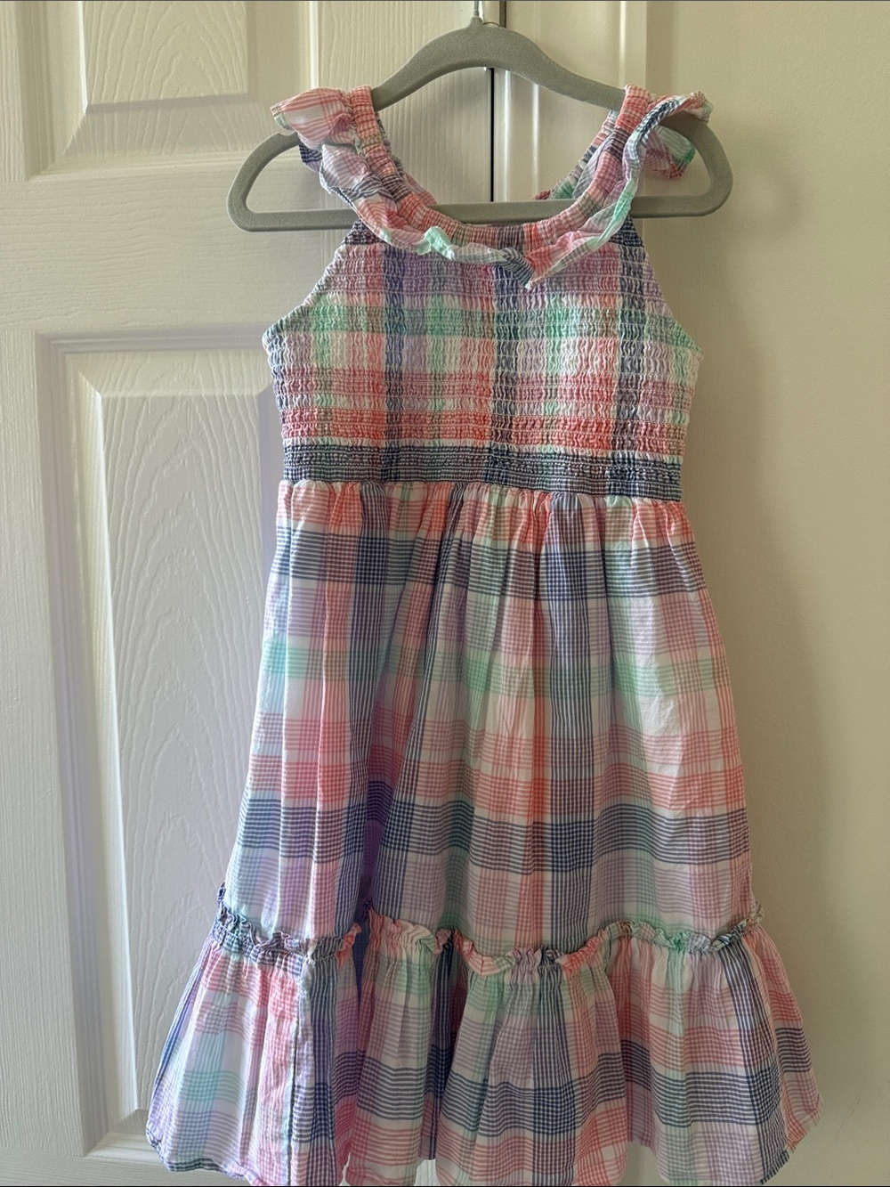 Crewcuts Pastel Plaid Ruffle Sundress - Multi